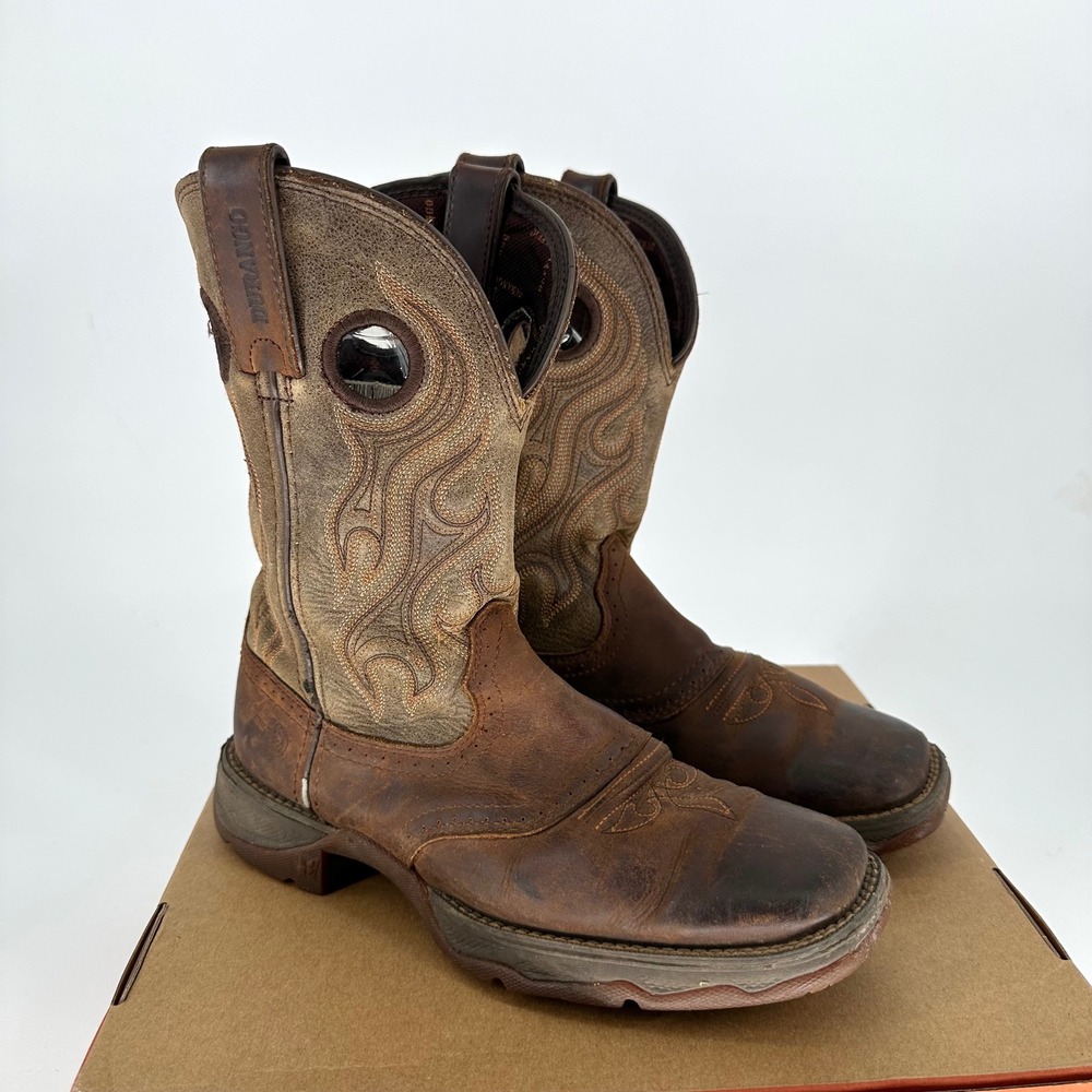 Durango Trail Brown Western Slip‎ Resistant Outsole Leather Work Boots 7.5 M
